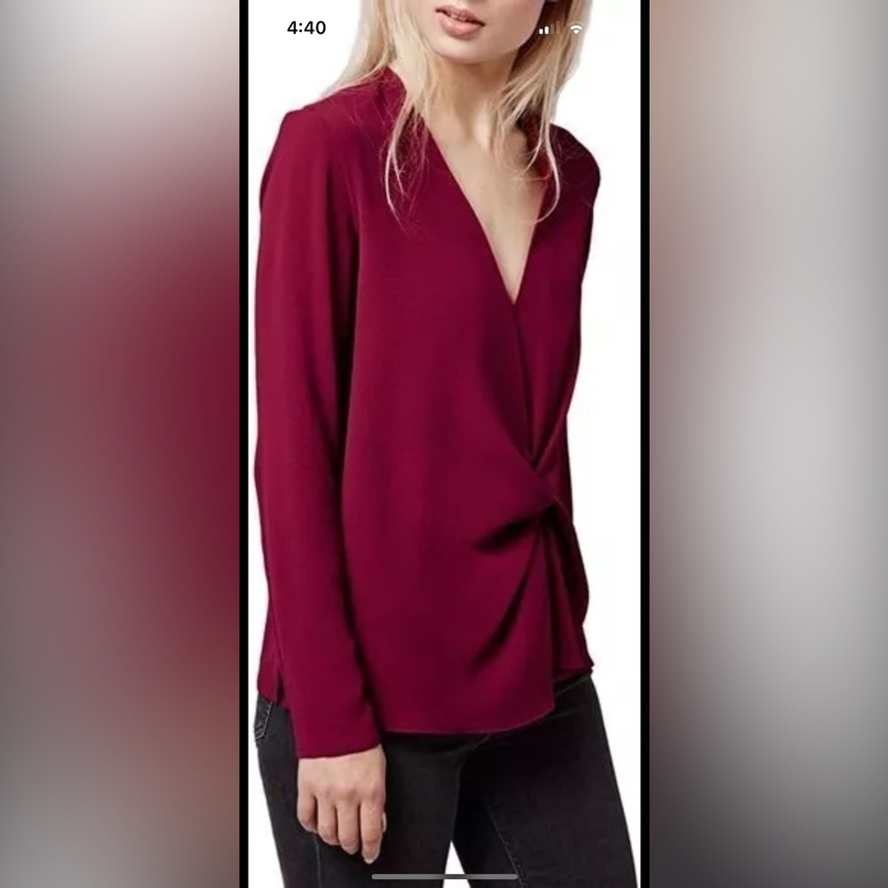 5 FOR 5--TopShop Twist Front Blouse in red size 4 - Picture 3 of 7